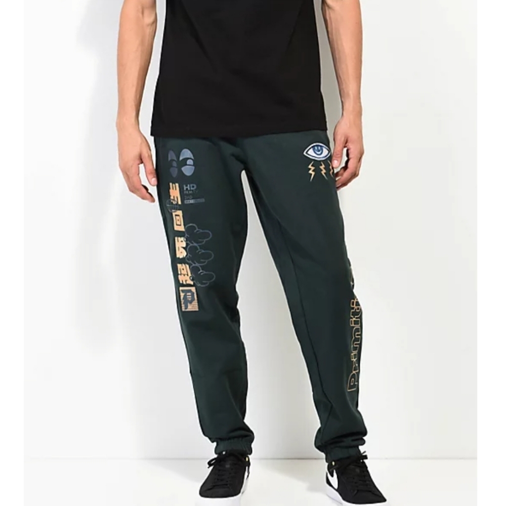 Primitive Skateboard Street Brand Embroidered Joggers Small